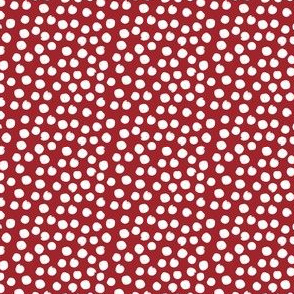 4" White Polka Dots Red Back