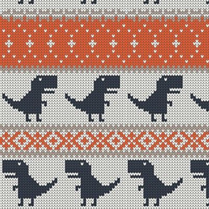 Dino Fair Isle - classic - T-rex winter knit
