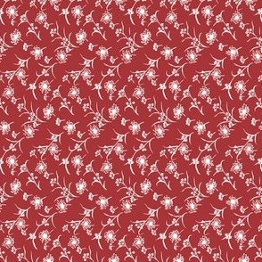 Edwardian Repro Floral Scatter Red
