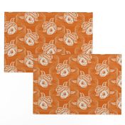 ★ KOI FISH INVASION ★ Orange & White - Large Scale / Collection : Japanese Koi Block Print