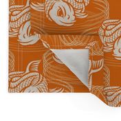 ★ KOI FISH INVASION ★ Orange & White - Large Scale / Collection : Japanese Koi Block Print