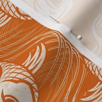 ★ KOI FISH INVASION ★ Orange & White - Large Scale / Collection : Japanese Koi Block Print