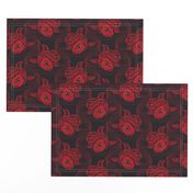 ★ KOI FISH INVASION ★ Black & Red - Large Scale / Collection : Japanese Koi Block Print