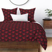 ★ KOI FISH INVASION ★ Black & Red - Large Scale / Collection : Japanese Koi Block Print