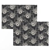 ★ KOI FISH INVASION ★ Black & White - Large Scale / Collection : Japanese Koi Block Print