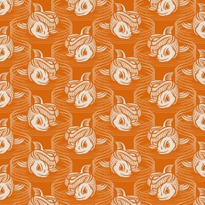 ★ KOI FISH INVASION ★ Orange & White - Small Scale / Collection : Japanese Koi Block Print