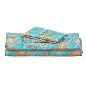 Map Wraps™ Mother Earth Cotton Sateen Fat Quarter (Sky Blue)