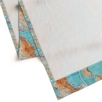 Map Wraps™ Mother Earth Cotton Sateen Fat Quarter (Sky Blue)