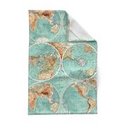 Map Wraps™ Mother Earth Organic Cotton Sateen Fat Quarter (Sea Green) 