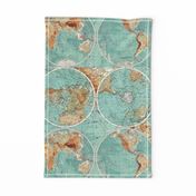 Map Wraps™ Mother Earth Organic Cotton Sateen Fat Quarter (Sea Green) 