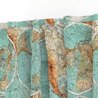 Map Wraps™ Mother Earth Organic Cotton Sateen Fat Quarter (Sea Green) 