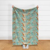 Map Wraps™ Mother Earth Organic Cotton Sateen Fat Quarter (Sea Green) 