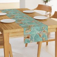 Map Wraps™ Mother Earth Organic Cotton Sateen Fat Quarter (Sea Green) 