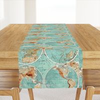 Map Wraps™ Mother Earth Organic Cotton Sateen Fat Quarter (Sea Green) 