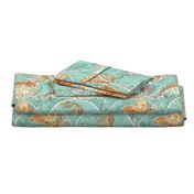 Map Wraps™ Mother Earth Organic Cotton Sateen Fat Quarter (Sea Green) 