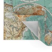 Map Wraps™ Mother Earth Organic Cotton Sateen Fat Quarter (Sea Green) 