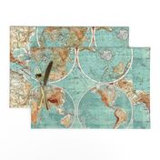 Map Wraps™ Mother Earth Organic Cotton Sateen Fat Quarter (Sea Green) 