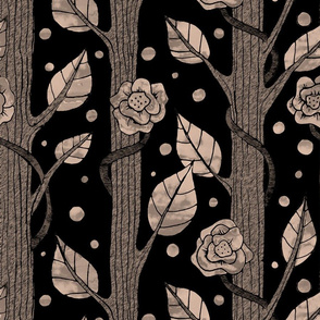 Floral monochrome forest