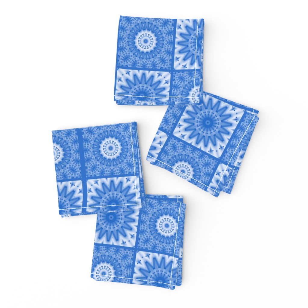 Blue Glossy Mandalas Mosaic Tile