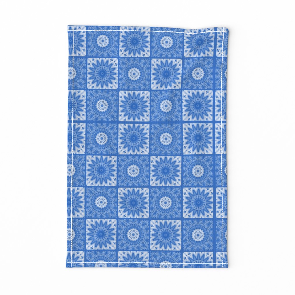 Blue Glossy Mandalas Mosaic Tile