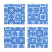 Blue Glossy Mandalas Mosaic Tile