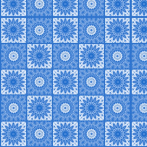 Blue Glossy Mandalas Mosaic Tile