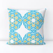 Mandala Blue and Gold on White