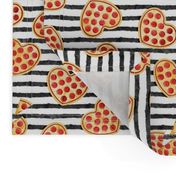 heart shaped pizza - valentines day - black stripes