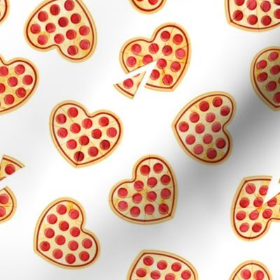 heart shaped pizza - valentines day - white