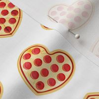 heart shaped pizza - valentines day - white
