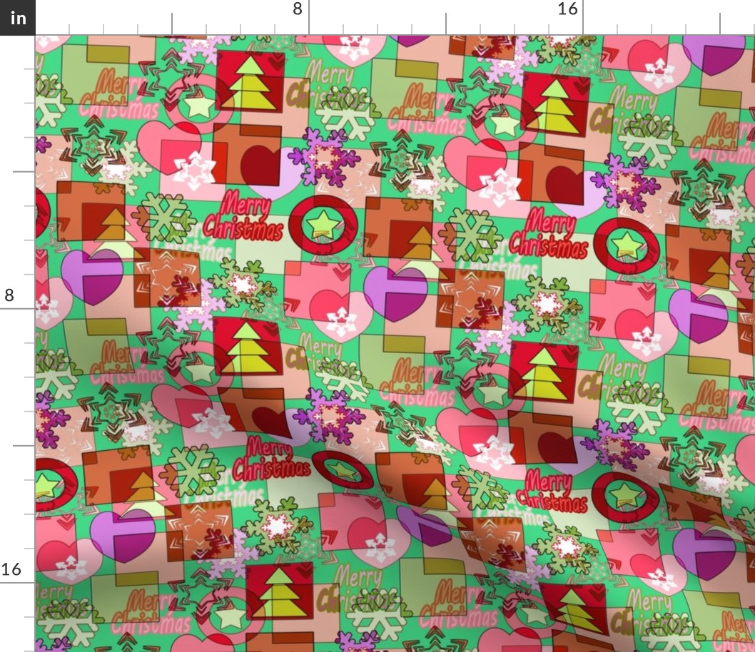 christmas abstract pattern in red-green colors 