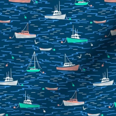 Harbor Boats - navy blue multicolor - small scale
