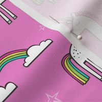 Cute Unicorn Rainbow on Magenta Pink