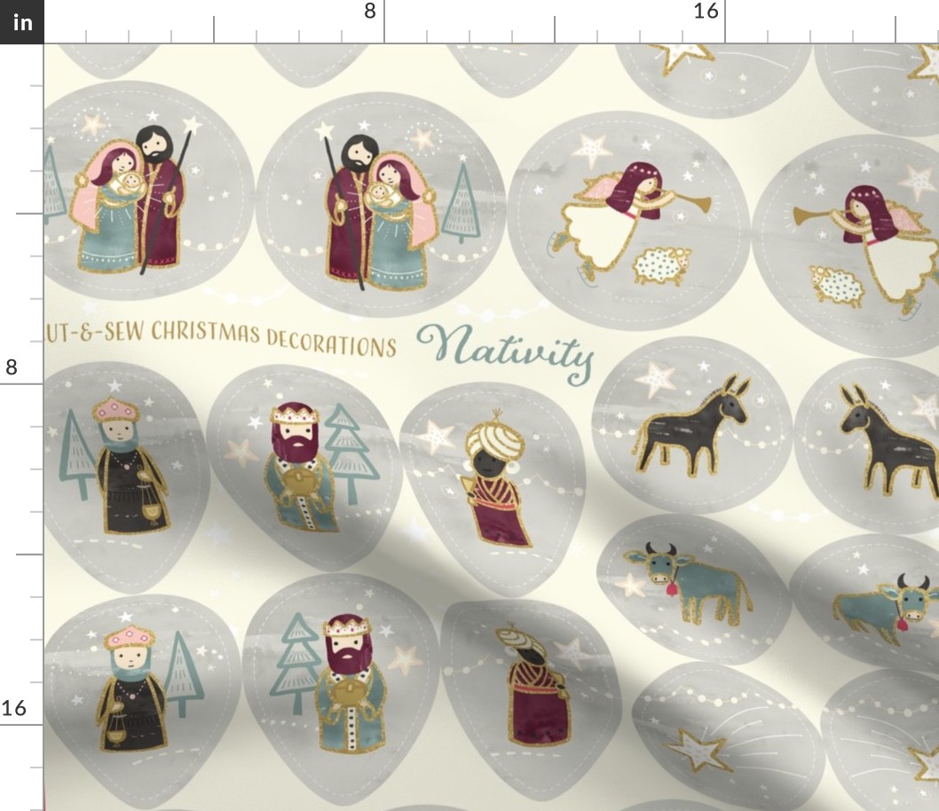 Cut and Sew Christmas Ornaments - Nativity