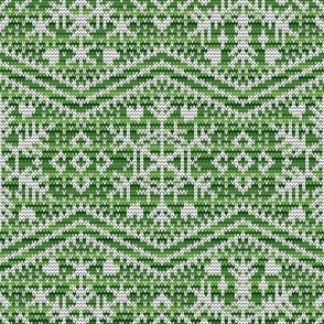 Fair Isle Snowflakes Green