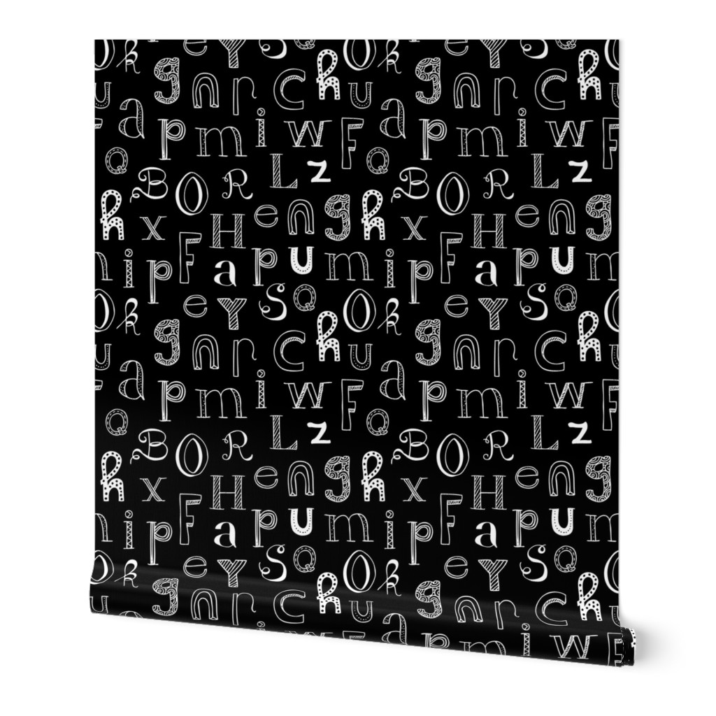 Cool kids alphabet abc back to school design type text font fabric monochrome gender neutral fall winter