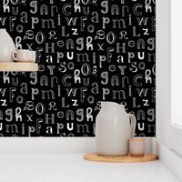 Cool kids alphabet abc back to school design type text font fabric monochrome gender neutral fall winter