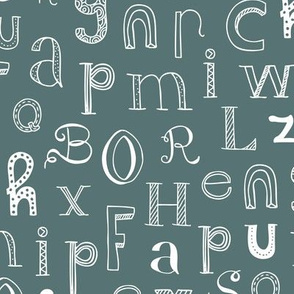 Cool kids alphabet abc back to school design type text font fabric copper blue winter
