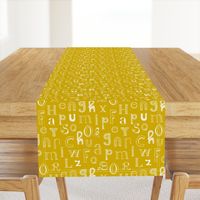 Cool kids alphabet abc back to school design type text font fabric yellow mustard gender neutral fall winter