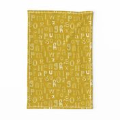 Cool kids alphabet abc back to school design type text font fabric yellow mustard gender neutral fall winter