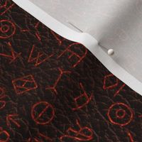 Small Cattle Brands on Leather (dark)