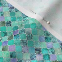 Pale Mint & Lilac Decorative Moroccan Tiles Extra Tiny Print