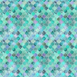 Pale Mint & Lilac Decorative Moroccan Tiles Extra Tiny Print