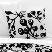 Black and White Large Scale Botanical Geometric Paper Cutout