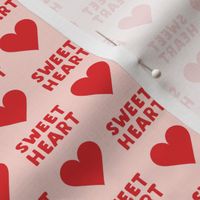 (small scale) sweet heart - valentines- red on pink C18BS