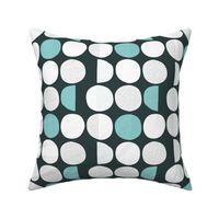 Abstract moon cycle phase Scandinavian minimal retro circle design gender neutral gray blue mint