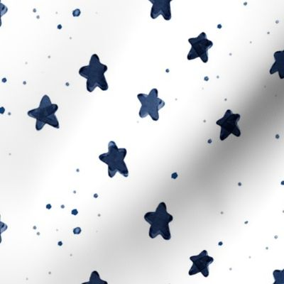 navy watercolor stars