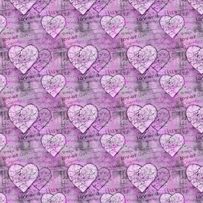 Mixed Media Style Heart Pattern