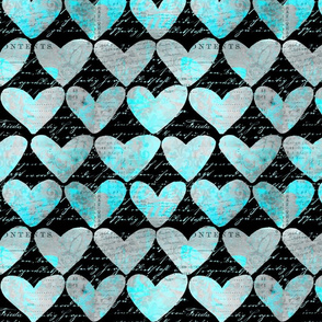 Heart Pattern Black And Turquoise