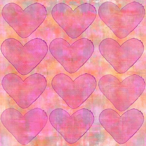 Heart Pattern Pink And Orange